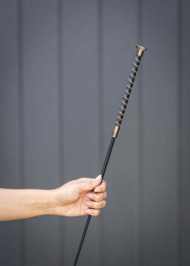 Twisted Dressage Whip | Black / Rose Gold