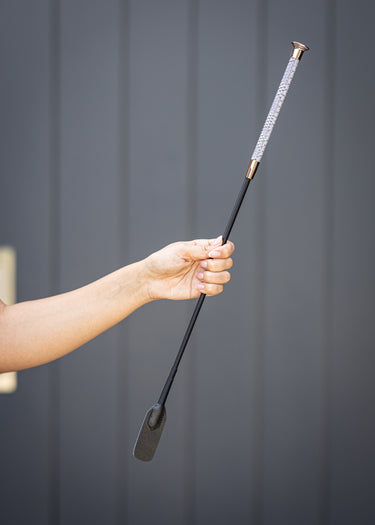 Reptile Riding Whip | Grey / Rose Gold