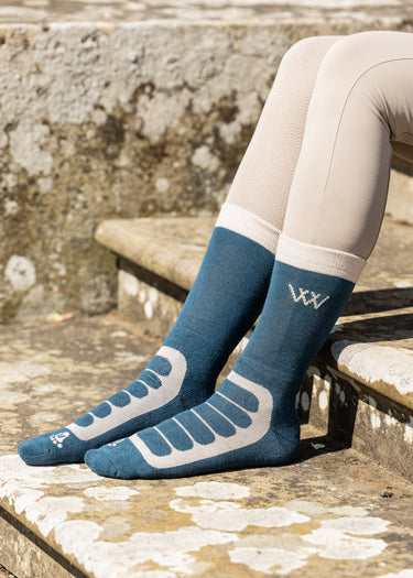 Short Bamboo Tech Sock | Petrol/Stone