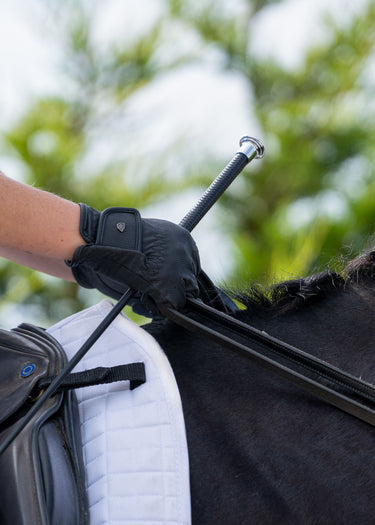 Diamond Dressage Whip | Black / Silver
