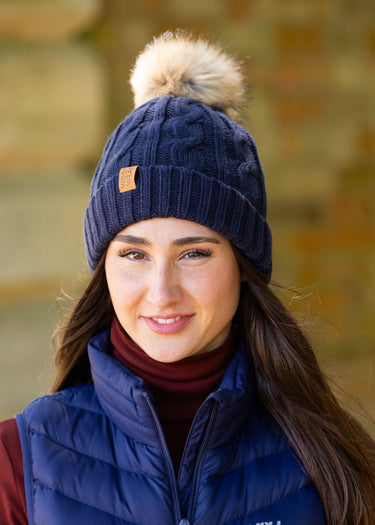 Cable Knit Beanie | Navy