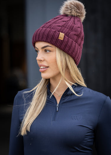 Cable Beanie | Plum