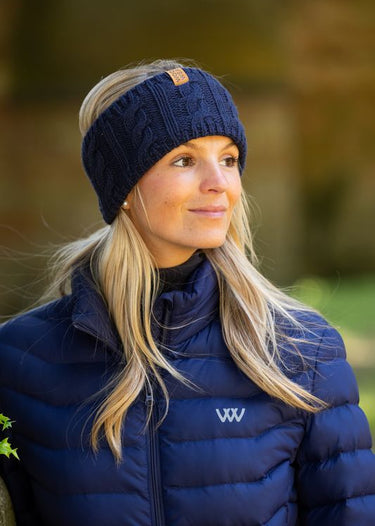 Cable Knit Headband | Navy