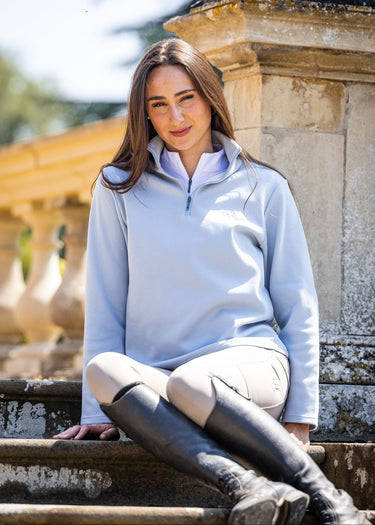 Ladies Quarter Zip Fleece | Powder Blue