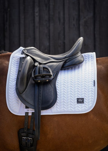 Herringbone Dressage Pad | White